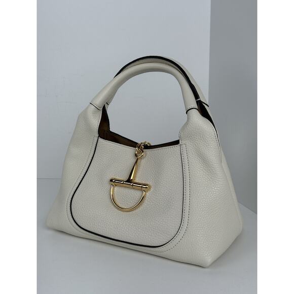 Gucci Softbit Medium Top Handle Bag White Leather with Gold Hardware B-2 - Picture 1 of 16